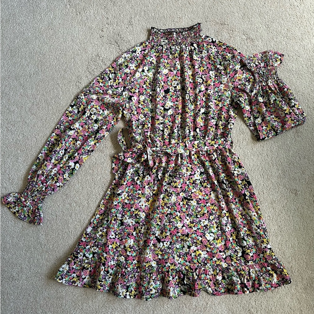 Influence High Neck Mini Dress with Tie Waist
